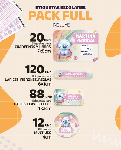 Etiquetas escolares PACK FULL