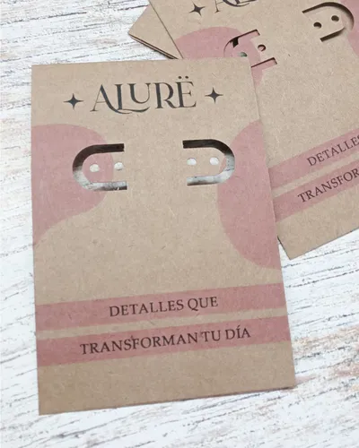 Tarjetas para aros con perforación - Papel Kraft