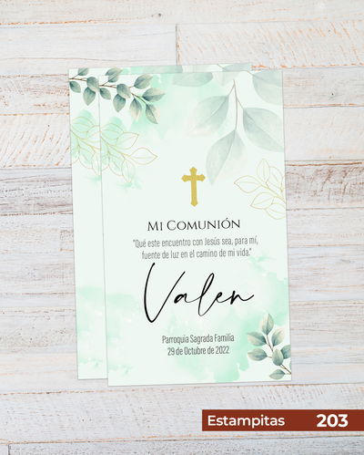 Estampitas de Comunión Modelos -Y