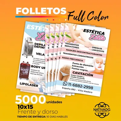 Folletos X5000 unidades Full Color