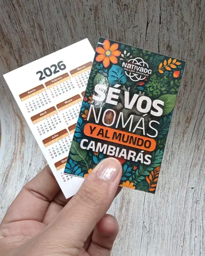 Calendarios de Bolsillo 2026 - 6x9cm Impreso frente y dorso LAMINADOS AL FRENTE