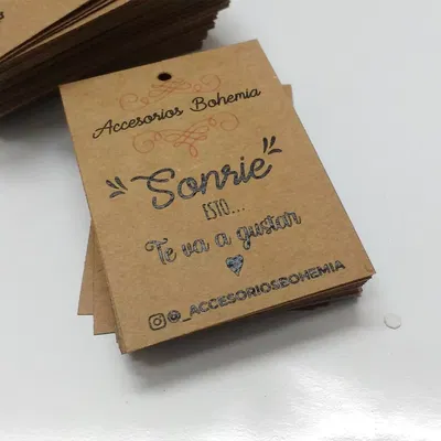 Tags Papel Kraft perforadas 7x5