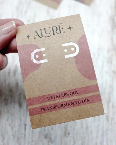 Tarjetas para aros con perforación - Papel Kraft