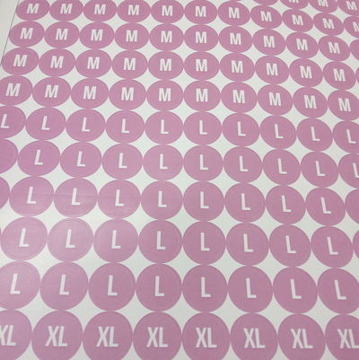 Stickers de talles para indumentaria | 2 cm autoadhesivos