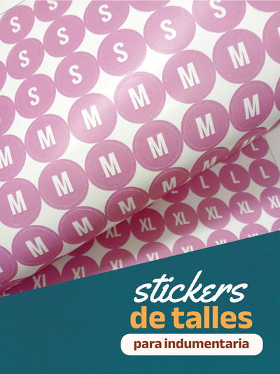 Stickers de talles para indumentaria | 2 cm autoadhesivos