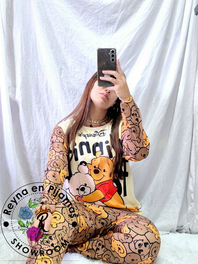 PIJAMA INVIERNO POOH MARRON