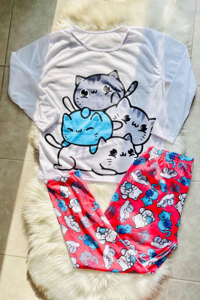 PIJAMA CURVY INVIERNO GATITO