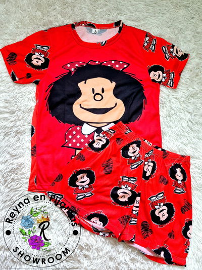 PIJAMA VERANO MAFALDA ROJA