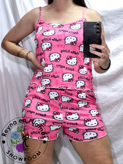 PIJAMA TIRITAS KITTY FUCCIA