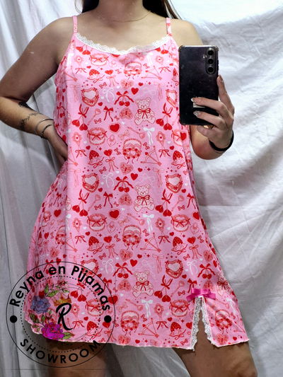 CAMISOLIN MOÑOS FONDO ROSA