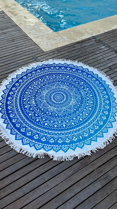 LONA CIRCULAR MANDALA CELESTE 