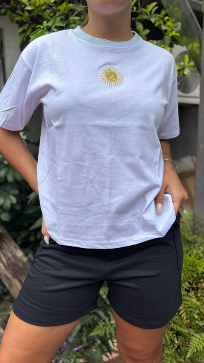 REMERA ARGENTINA LISA BLANCA 