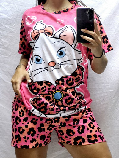 PIJAMA VERANO GATITA PRINT 