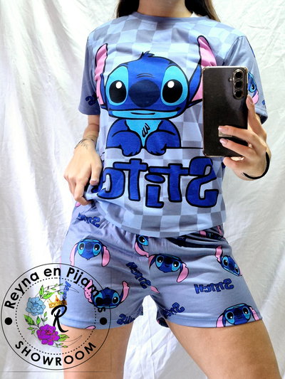 PIJAMA STITCH CUADROS 