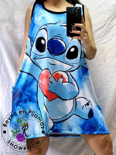 VESTIDO STITCH CELESTE BATIK