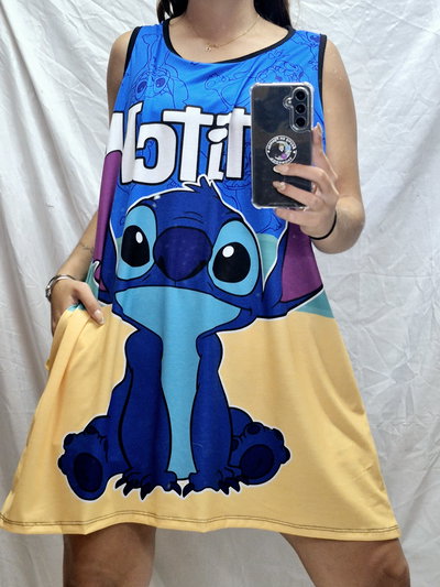 VESTIDO STITCH CELESTE
