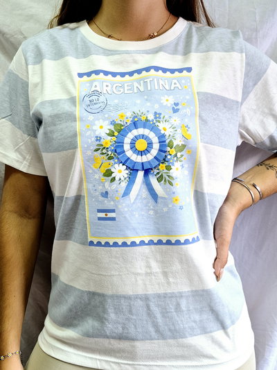 REMERA ARGENTINA RAYAS ESCARAPELA 