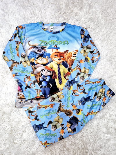 PIJAMA INVIERNO ZOOTOPIA CELESTE
