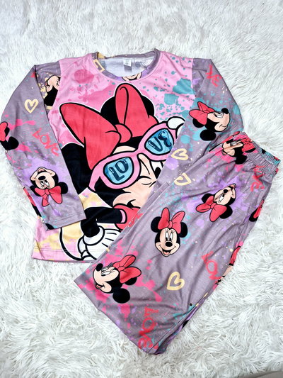 PIJAMA INVIERNO MINNIE GRIS 