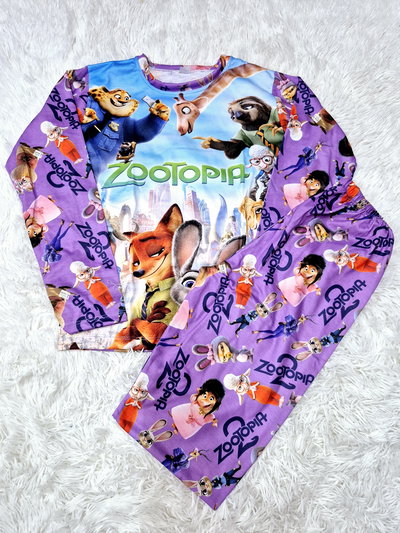 PIJAMA INVIERNO ZOOTOPIA VIOLETA 