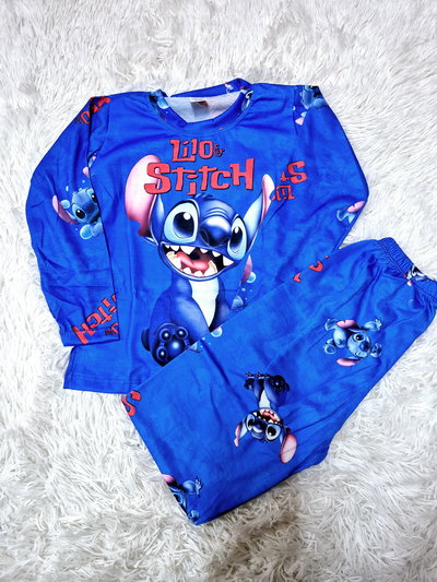 PIJAMA INVIERNO STITCH AZUL 
