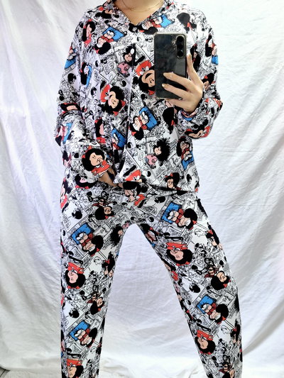 PIJAMA CAMISERO INVIERNO MAFALDA 