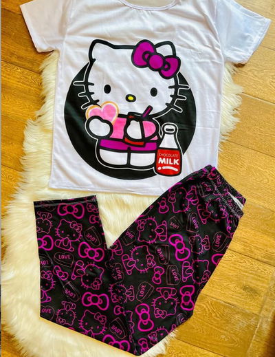 PIJAMA CURVY PRIMAVERA KITTY
