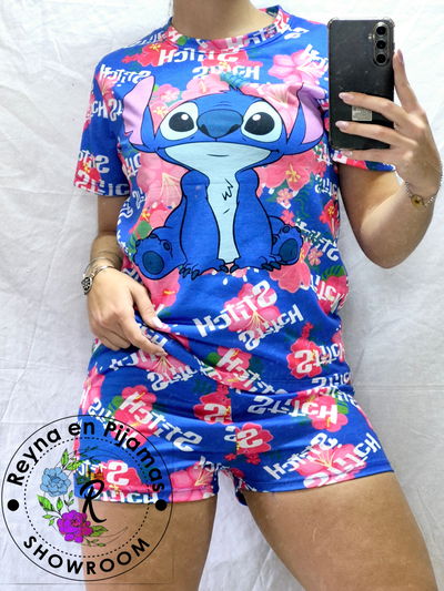 PIJAMA VERANO STITCH AZUL