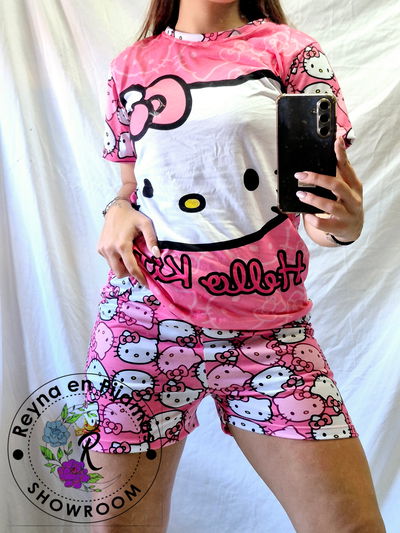 PIJAMA VERANO KITTY ROSA