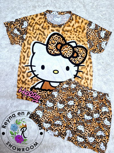 PIJAMA VERANO KITTY MARRON