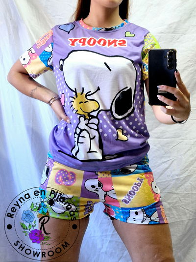 PIJAMA VERANO SNOOPY VIOLETA