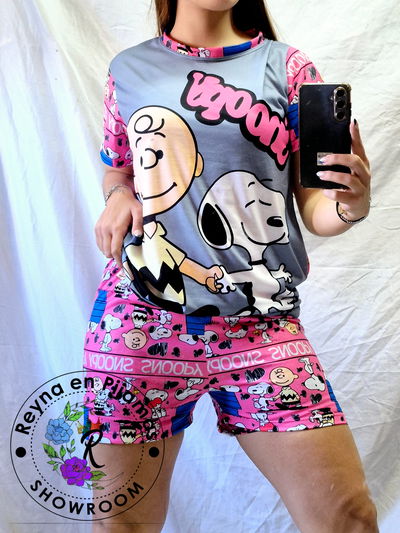 PIJAMA VERANO SNOOPY GRIS