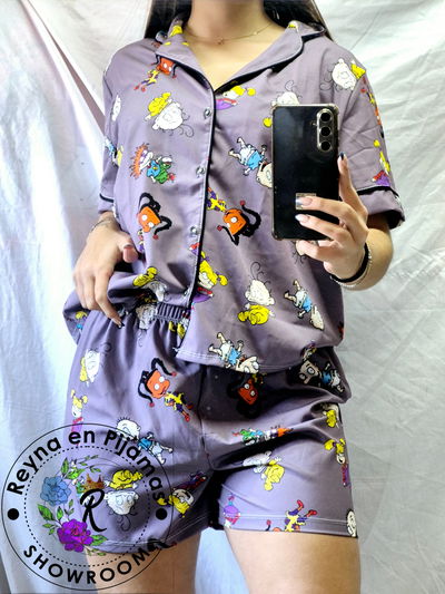 PIJAMA CAMISERO RUGRATS GRIS