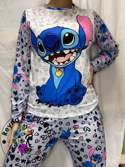 PIJAMA INVIERNO STITCH GRIS
