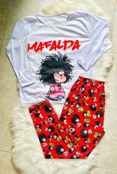 PIJAMA CURVY MAFALDA ROJA