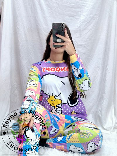PIJAMA INVIERNO SNOOPY VIOLETA