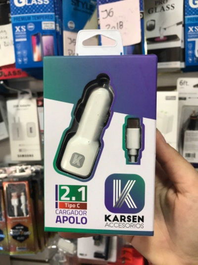Cargador 12v KARSEN 2.1A tipo c
