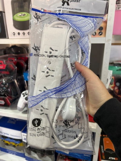 Zapatilla 5 tomas, 1.5m con protector térmico