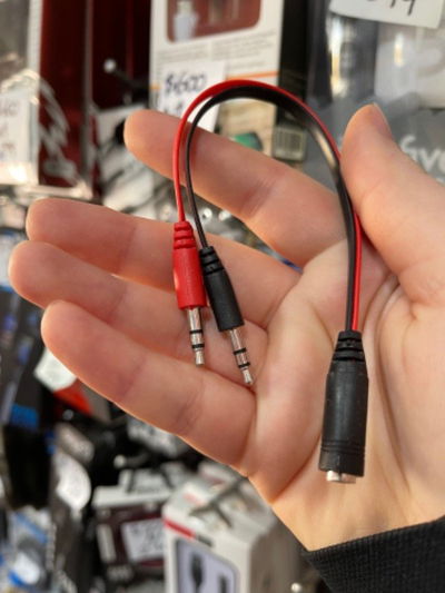 Adaptador de auricular 1 entrada 2 salidas