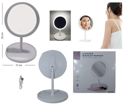 Espejo led usb regulable luz fría 