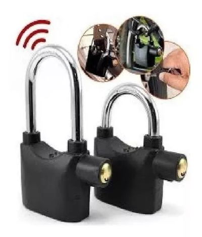 Candado para moto con alarma, doble aro 