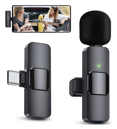 Micrófono corbatero inalámbrico tipo c y iphone (x1)