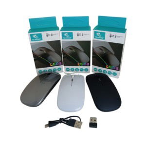 Mouse inalámbrico recargable usb led8