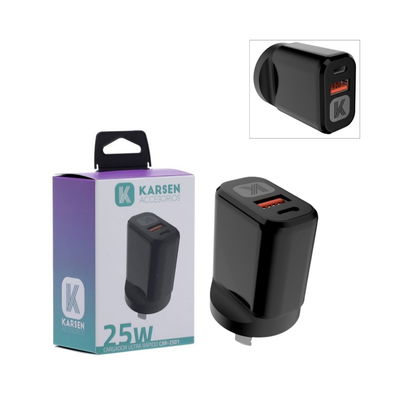 Cabezal 25w usb + tipo c karsen 