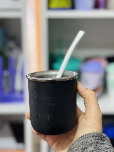 Mate de acero inoxidable con bombilla-Vibra de Paz
