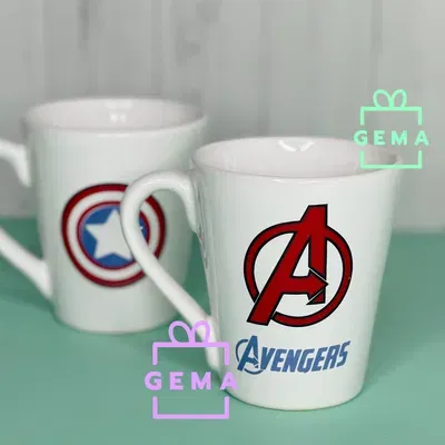 Taza avengers y capitán america -Vibra de Paz