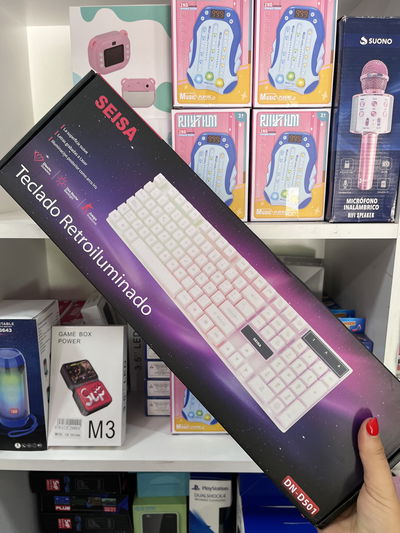 Teclado blanco retroiluminado Seisa