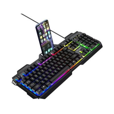 Teclado RGB con portacelular Jiexin Gamer 568