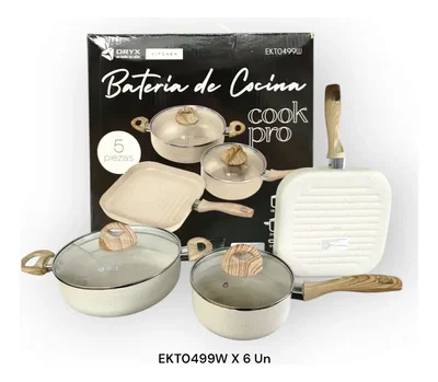 Bateria de cocina 5 piezas marca Oryx
