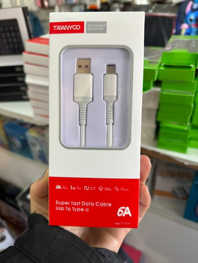 Cable 6A USB a tipo C Tranyoo 1M